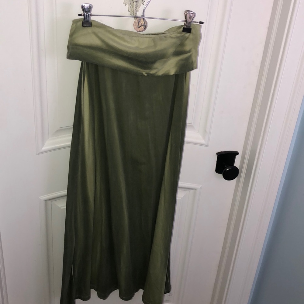 Green “Tie Dye” Maxi Skirt